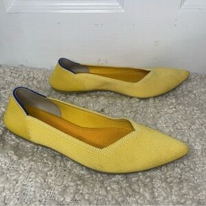 ROTHY’S Yellow Pointed Toe Flats 10